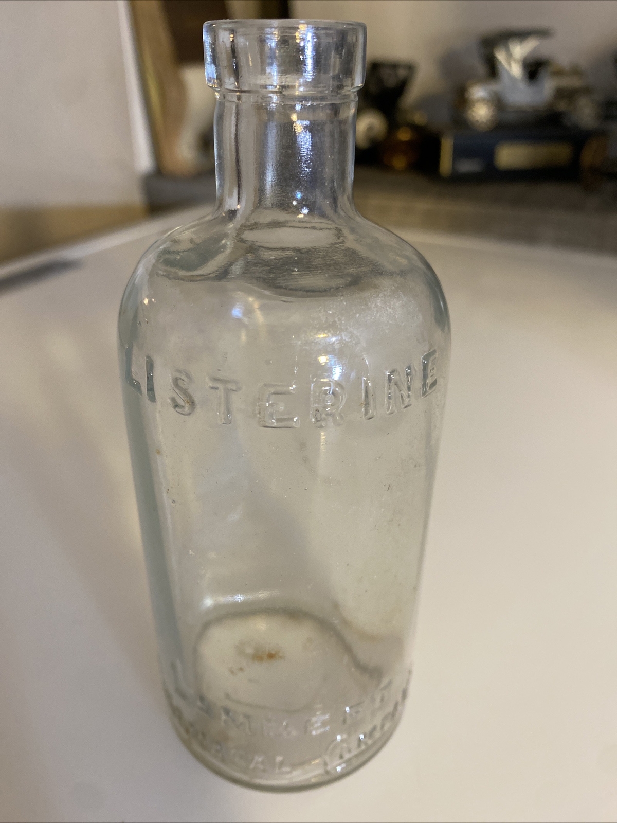 Vintage LISTERINE BOTTLE Lambert Pharmacal Co Embossed Glass Medicine