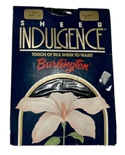 Vintage Black Sheer Indulgence Touch of Silk Control Top Pantyhose Size 2  1989