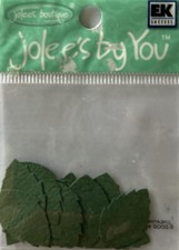 GREEN DARK ROSE LEAF Die-cut Embellishment 20pc Jolees Flower Garden Long Stem