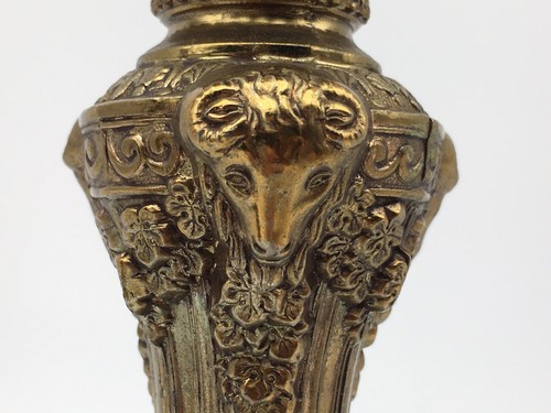 Vintage Pair Cast Metal Candlestick Holders TAJ Importing Co. Hollywood Regency - Picture 7 of 13