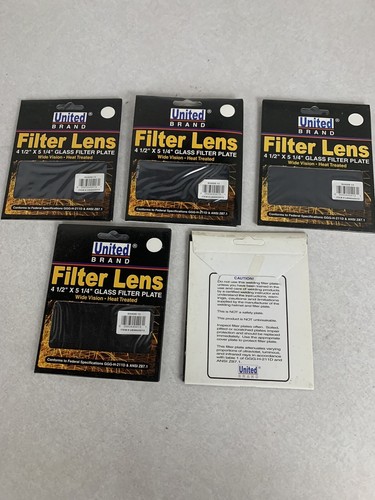WELDING HELMET GLASS FILTER LENS PLATE 4-1/2" X 5-1/4" SHADE # 13 DARK QTY 5 - Picture 2 of 3