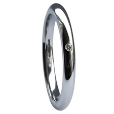 VERKAUF 2mm 950 Palladium Diamant Ehering Court Form 2,2g UK HM @ M ( USA 6 )