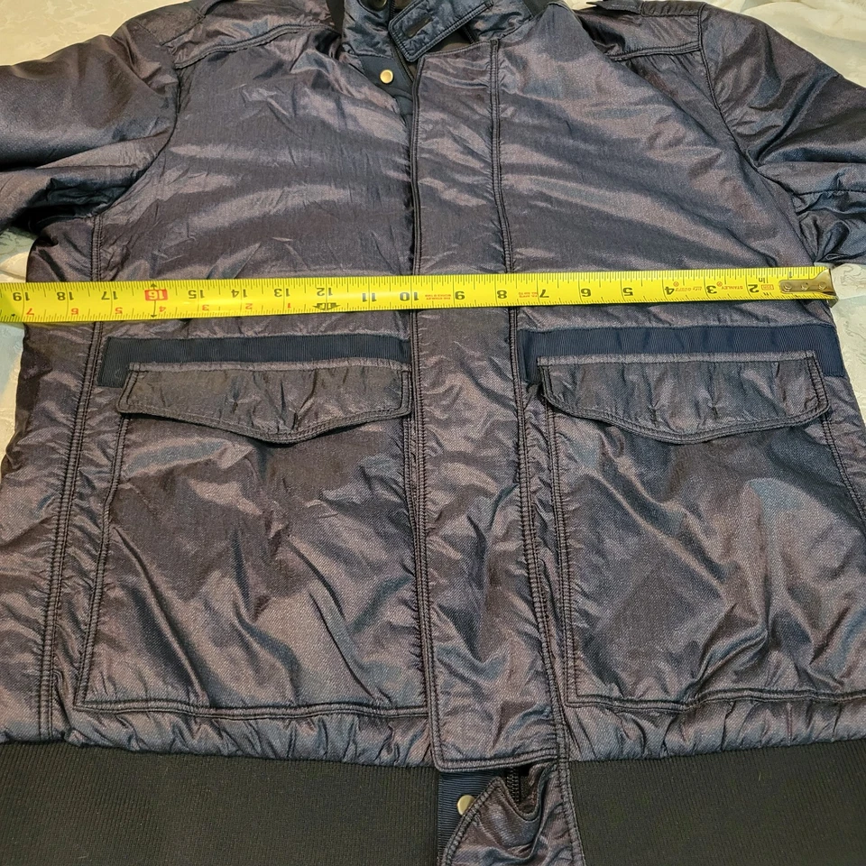 Abrigo Chaqueta Ligera Puffer Hombre Elie Tahari S Pequeño Azul Gris  Foto 4 de 4