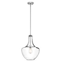 Pendelleuchte Deckenlampe HäNgeleuchte Stahl Glas Chrom D 35Cm Esszimmerlampe