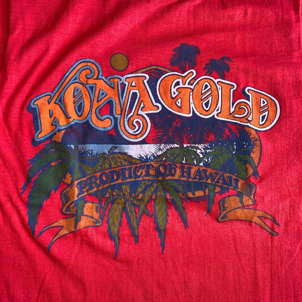70s VINTAGE HAWAII KONA GOLD MARIJUANA WEED T-SHIRT MEN SZ S