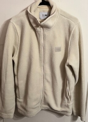 NN07 No Nationality Full Zip Jacket  Melange Fuzzy Fleece, Size L