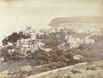 Monte Carlo Vue Generale 1880er Jahre großer montierter Albumindruck