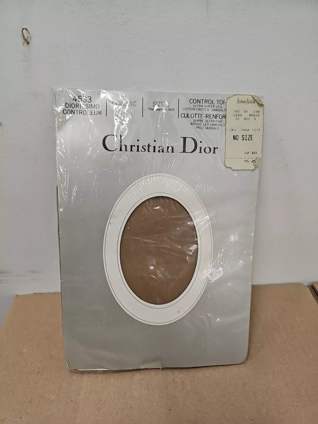 Collant haut Christian Dior Diorissimo contrôle opale taille 3 style 4533 transparent
