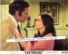 Charlton Heston, Genevieve Bujold * Earthquake * vintage 8 by 10 color lobby