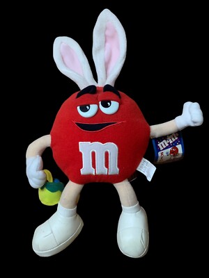 M&Ms Plush red easter bunny Vintage Nanco NWT