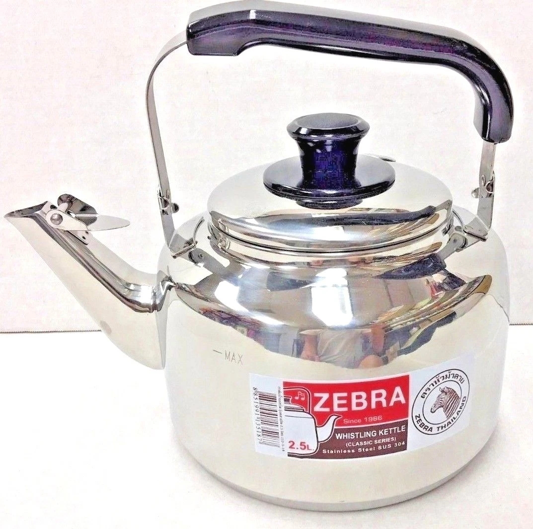 Zebra 0.8L- 2.5L - 4.5L- 7.5L Heavy Duty S/S Whistling Sound Kettle Teapot
Opens in a new window or