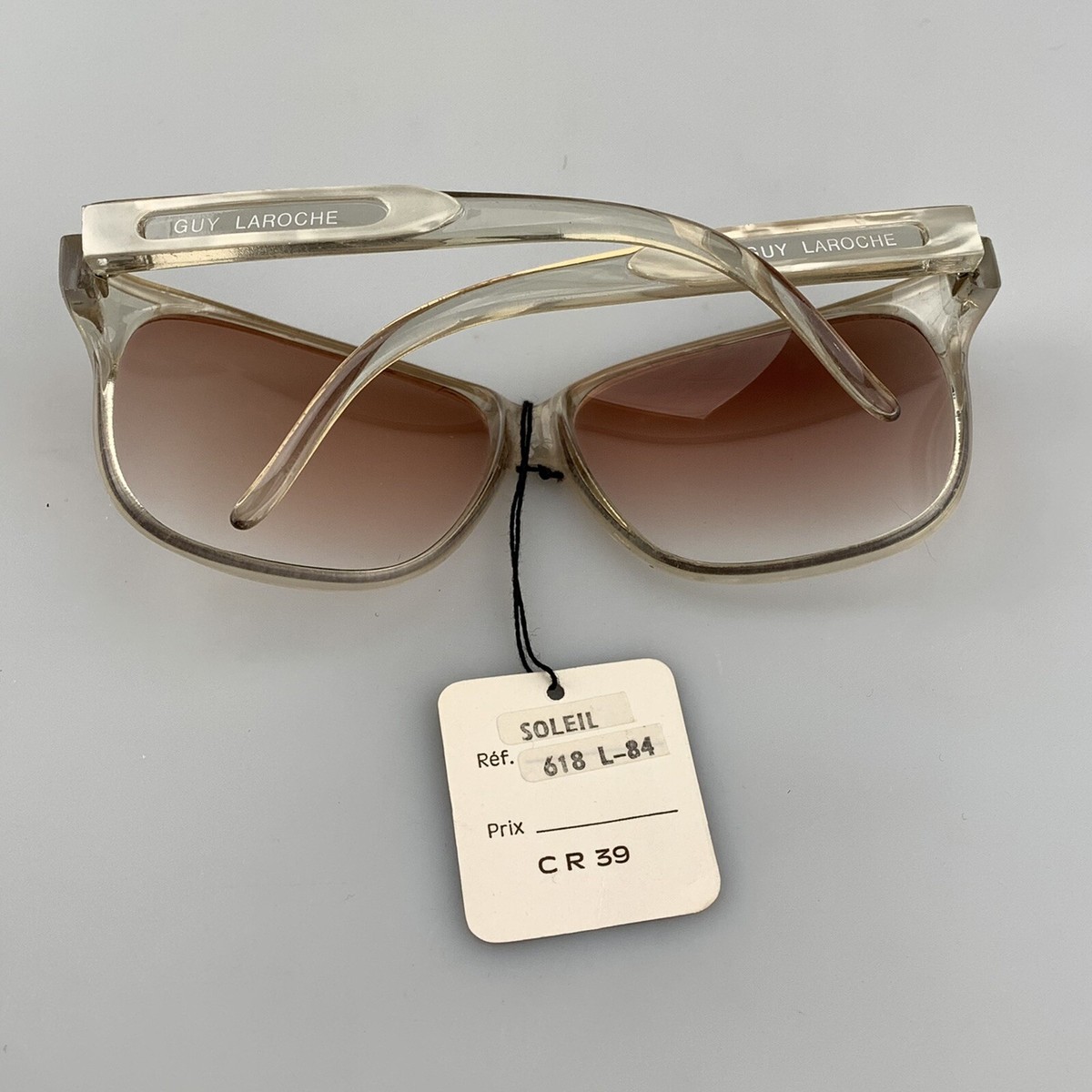 Guy Laroche Vintage Sunglasses Pearl Clear Cat Eye Made In France NOS Guy Laroche Vintage Sunglasses Pearl Square Cat Eye Made In  main image 4