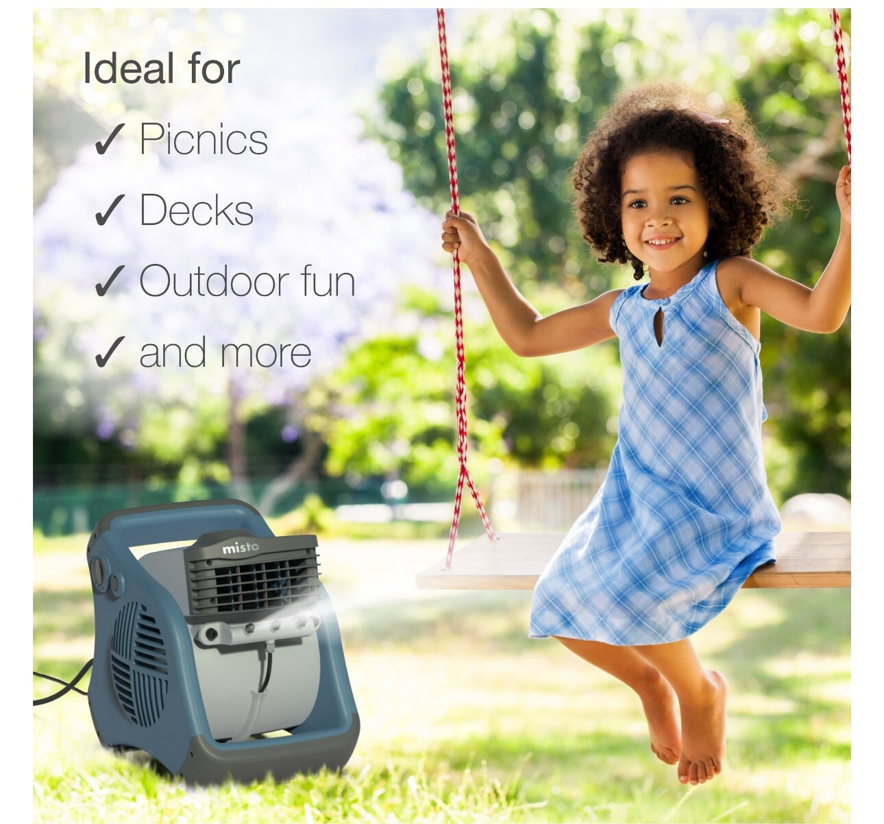Lasko Misto Outdoor Portable Misting Blower Fan Blue 46013458933 eBay