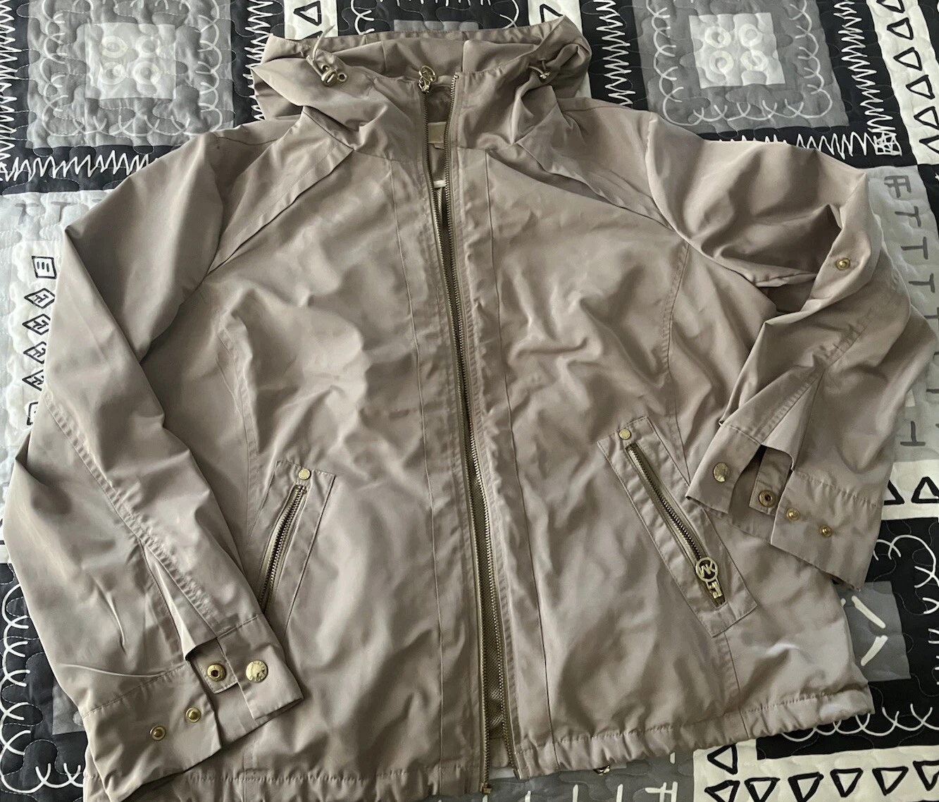 Michael Kors Giacca Donna Maniche Lunghe Cappuccio Taglia Large Colore Beige