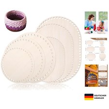 Holzboden zum Häkeln Set 6 Stück Naturholz, Oval & Rund, DIY Taschenbasis