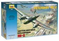 Petljakow PE-2 Soviet Dive Bomber Kunststoff Kit 1:48 Modell Zvezda