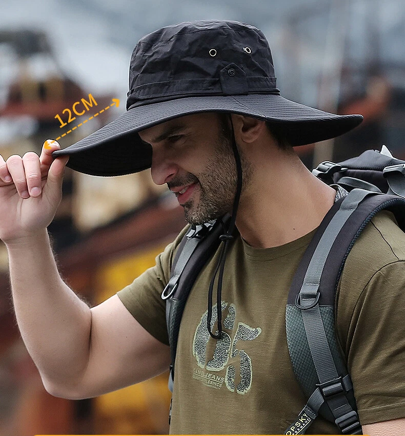 Gorra Boonie Ala Cubo Pesca Senderismo Caza Militar Verano Exterior Safari Foto 4 de 4