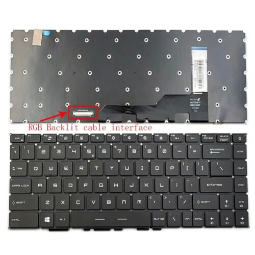 US RGB Backlit Keyboard For MSI GE66 Raider GS66 Stealth 11UE 11UG 11UH 12UG/H - Afbeelding 1 van 3