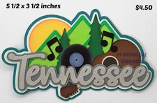 TENNESSEE STATE TITLE travel scrapbook premade paper piecing die cut by Rhonda