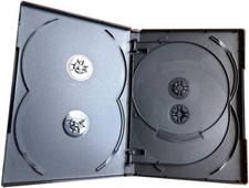 6-Disc DVD Case 1 Pc - 14mm thick, Black DVD box with six hubs