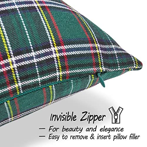 Green Tartan Plaid Throw Pillow Square 18 Inches Green and Black Tartan Plaid - Bild 7 von 7