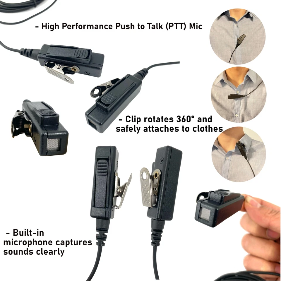 Earpiece Headset for Motorola XPR3300e XPR3300 XPR3000 XPR3500 XPR3500e radio - Image 3 of 4