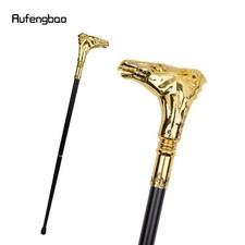 Golden Horse Handle Luxury Walking Stick Party Decorative Cospaly Cane 90cm