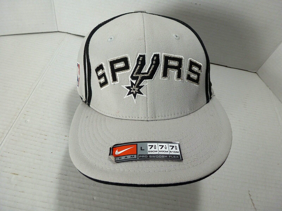 VTG Y2K Nike San Antonio Spurs Hat Adult L Gray NBA Basketball Embroidered