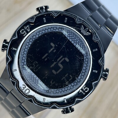 Adidas Wooster Men's Watch ADH1769 Black Band NEW BATTERY RUNS!