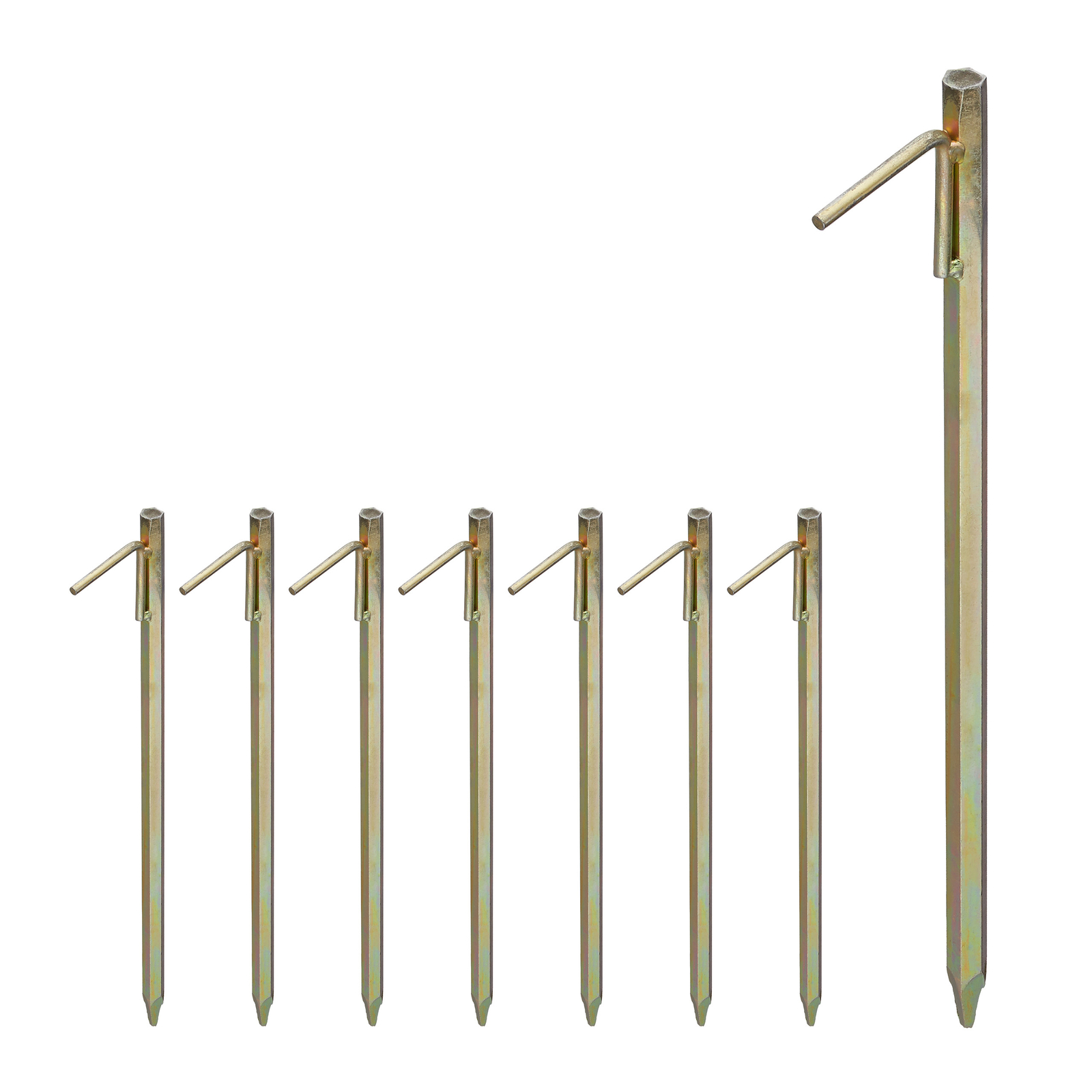 Piquetas camping, Set 8x estacas suelo, Varillas tienda campaña, Anclaje suelo