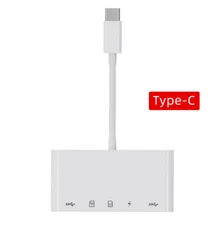 2pcs New 5 in 1 type-C card reader multi function OTG adapter dual USB