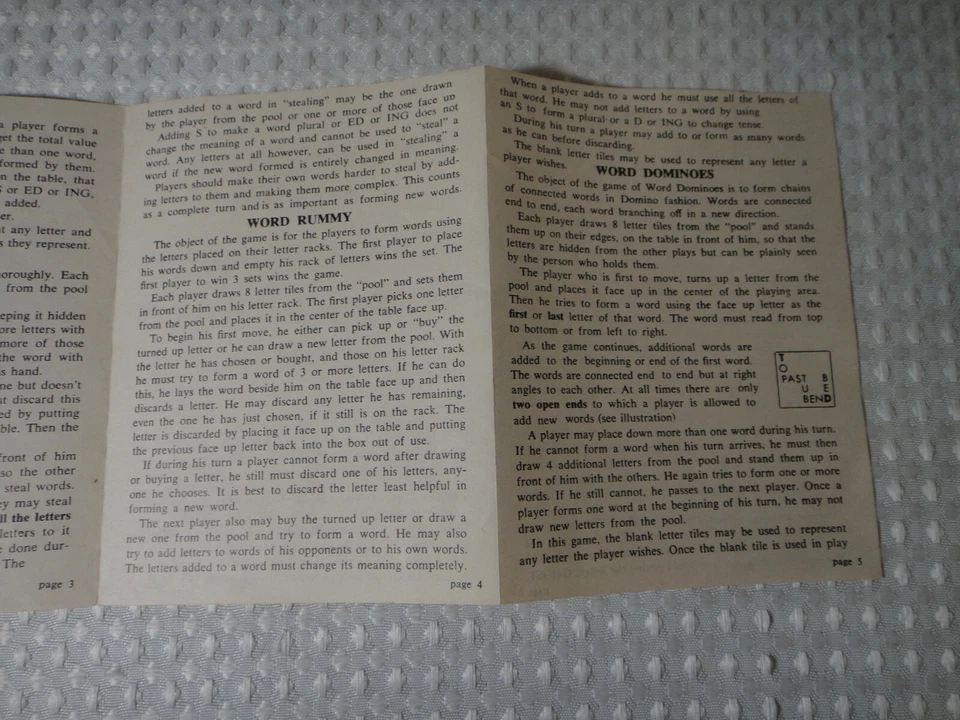 1957 Transogram Anagrams #1150 Word Tiles Game Replacement Parts Instructions - Image 3 of 4