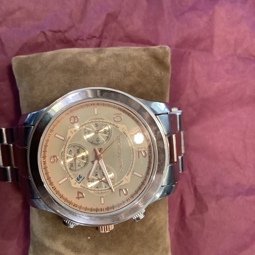 Michael Kors Chronograph Watch Women Rose Gold Tone New Battery MK8096 - Picture 3 of 9