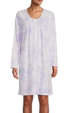 New Miss Elaine XL Brushed Tulip Printed Honeycomb Knit Short Nightgown 118426