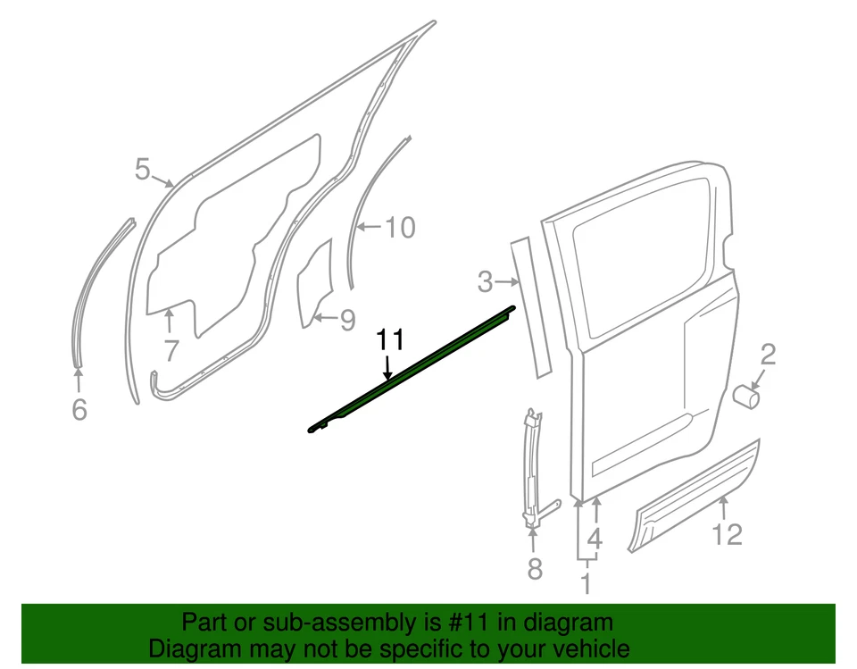 Genuíno Nissan 2005-2012 Nissan Pathfinder - Moldura de cinto 82820-EA500 - Imagem 2 de 2