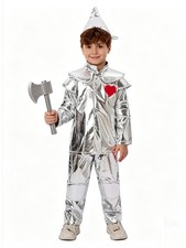 Halloween Tin Man Costume for Children Toddler Boys With Heart 3-4Y 4-10Y