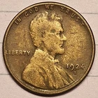 1924-S San Francisco Mint Copper Lincoln Wheat Cent Semi Key Date A