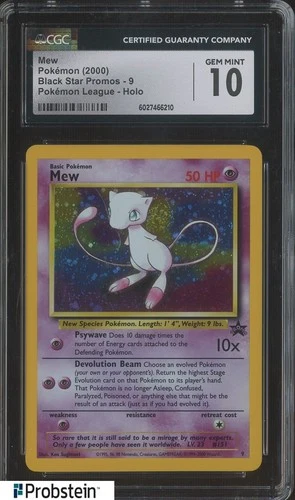 2000 Pokemon BSP Pokemon League #9 Mew Holo CGC 10 GEM MINT