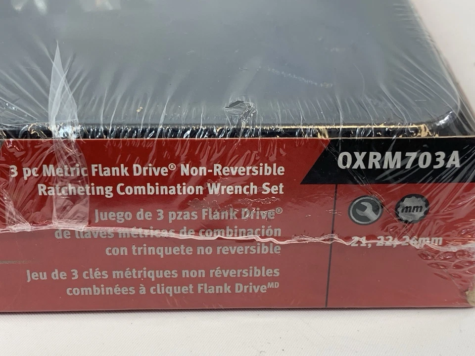 NEW SNAP-ON OXRM703A 3PC METRIC  NON-REVERSIBLE RATCHETING COMBO WRENCH  NEW - Image 2 of 4