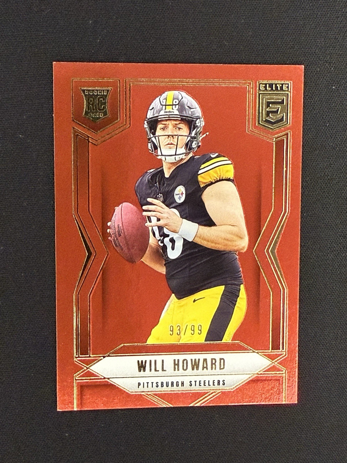 2025 Panini Elite Rookie RC Will Howard Pittsburgh Steelers /99 #150 Red