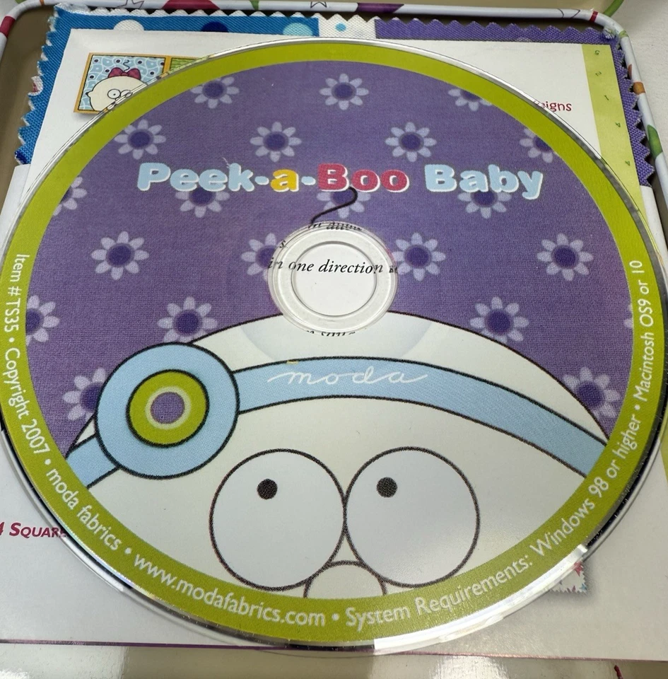 Moda Cotton Fabric Charm Pack Tin Box Series Peek A Boo By Amy Bradley CD/45 Pcs - Image 3 of 4