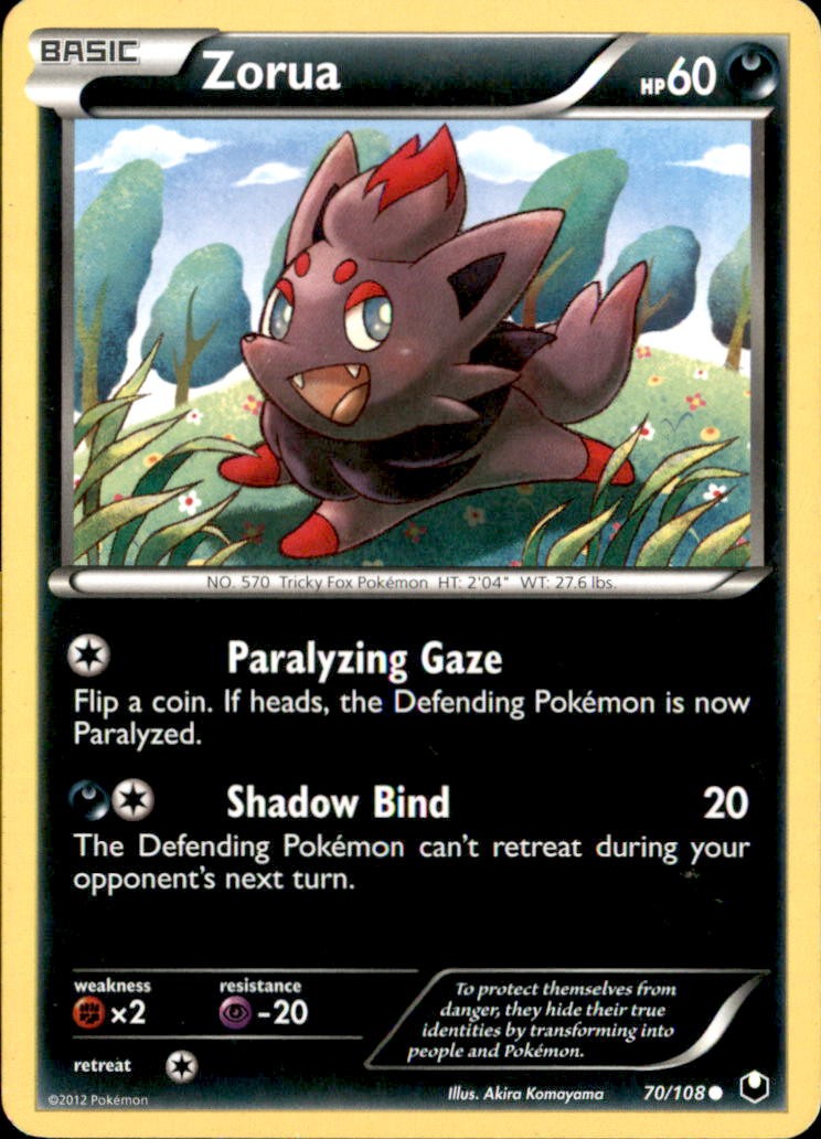 Zorua 70/108 Common Dark Explorers Pokemon Near Mint