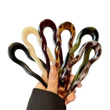 6 PCS U-Shaped Hair Fork Set Tortoiseshell Acetate Hair Sticks for Women & Girls