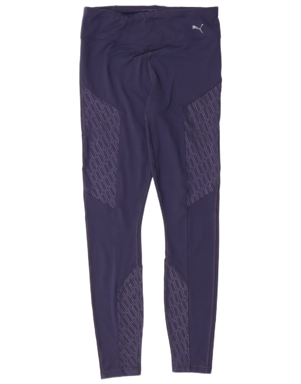 PUMA Womens Graphic Leggings UK 12 Medium  Navy Blue Polyester CW09