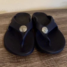 OOFOS Original Recovery Sandals Womens 8 Mens 6 Blue Thong Flip Flops Casual