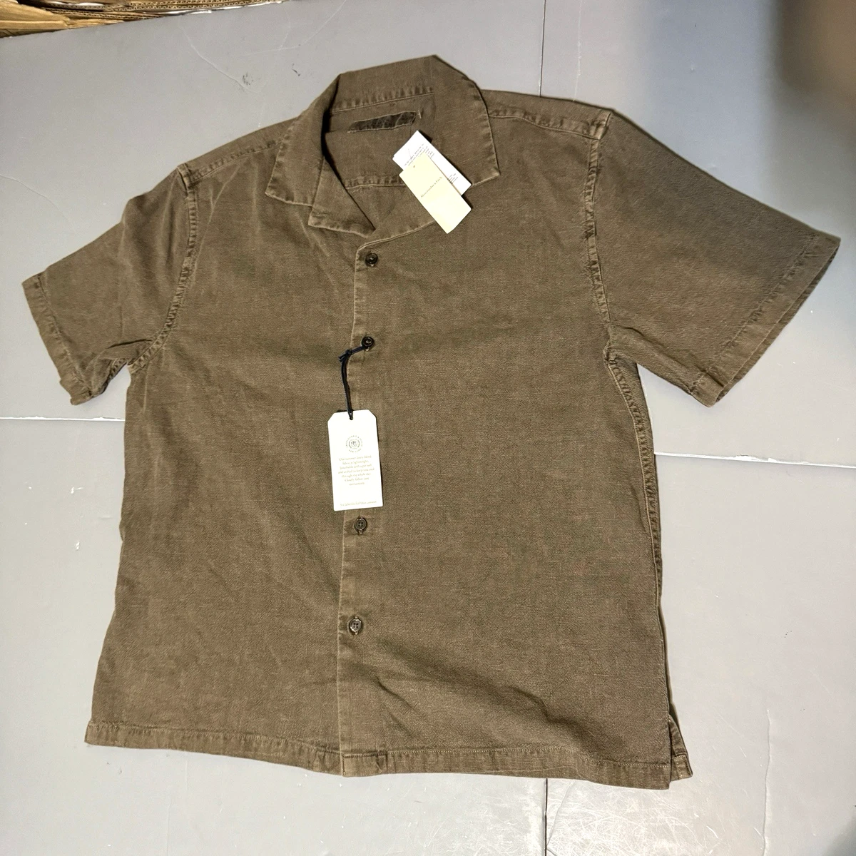 Linen Brown Casual Button-Down Shirts for Men for sale | eBay