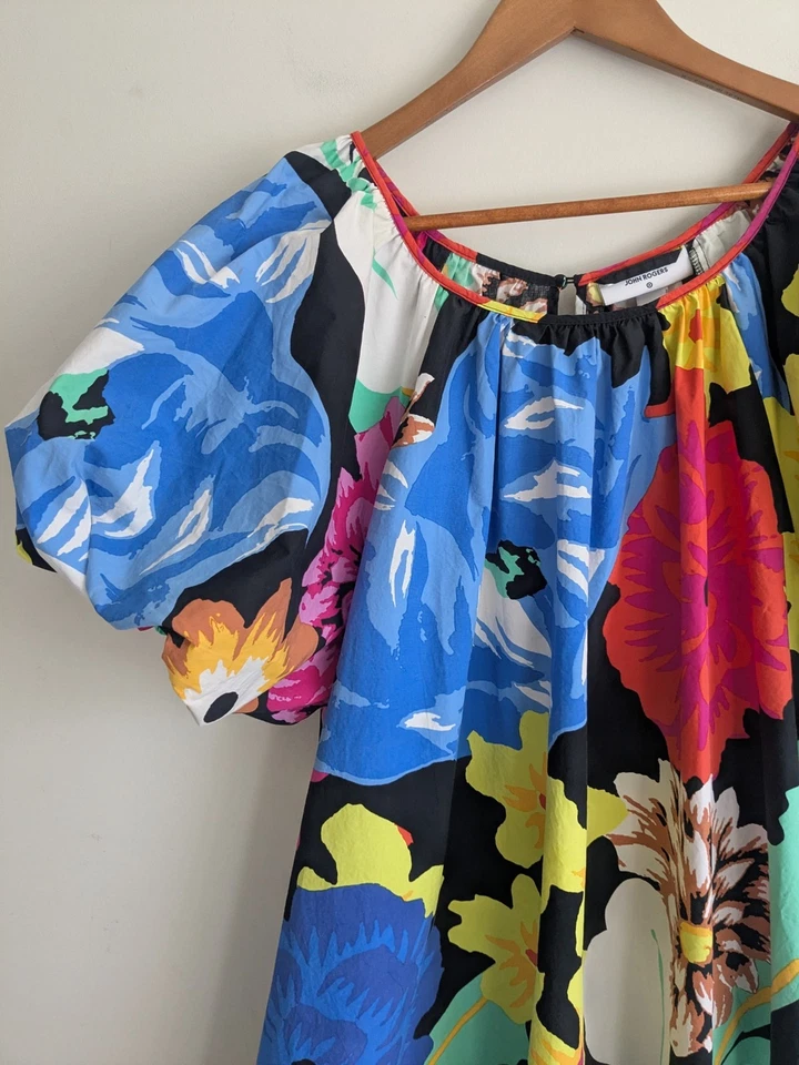 Vestido Christopher John Rogers x Target colorido algodão Hi Lo Mumu plus size 2X  - Imagem 3 de 4