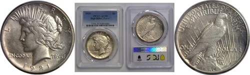 1921 Peace Dollar   PCGS AU-55