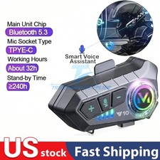 FM Motorcycle Headset Bluetooth Helmet Interc...