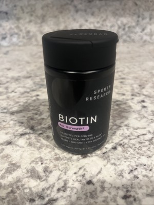 Sports Research, Biotin, High Potency, 2,500 mcg, 120 Veggie Softgels Exp 04/27
